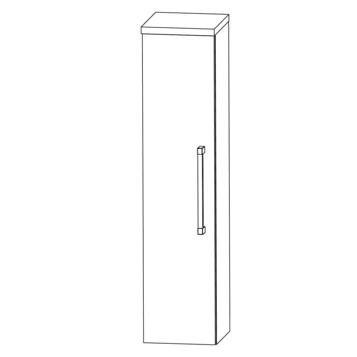 Puris b • brace Mittelschrank 40 x 30 x 130,8 cm mit 1 Tür, Anschlag links