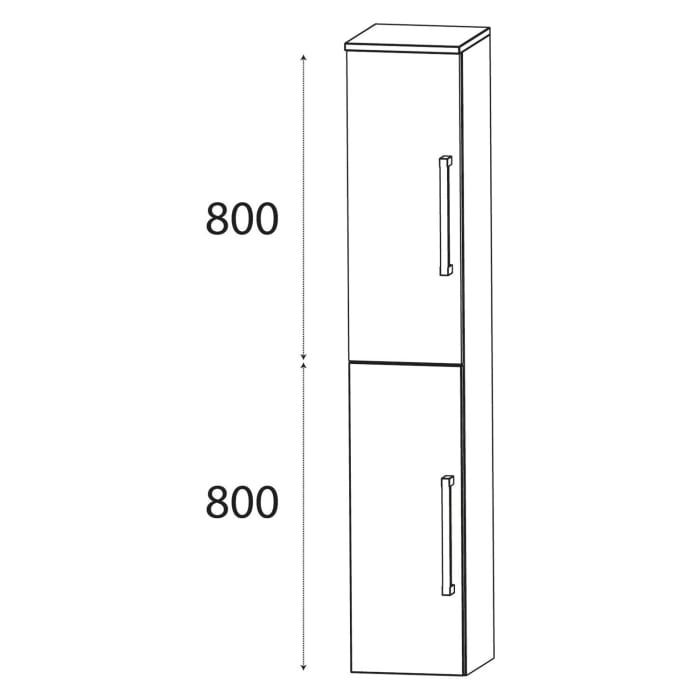 Puris b • brace Hochschrank 40 x 30 x 162,8 cm mit 2 Türen, Anschlag links