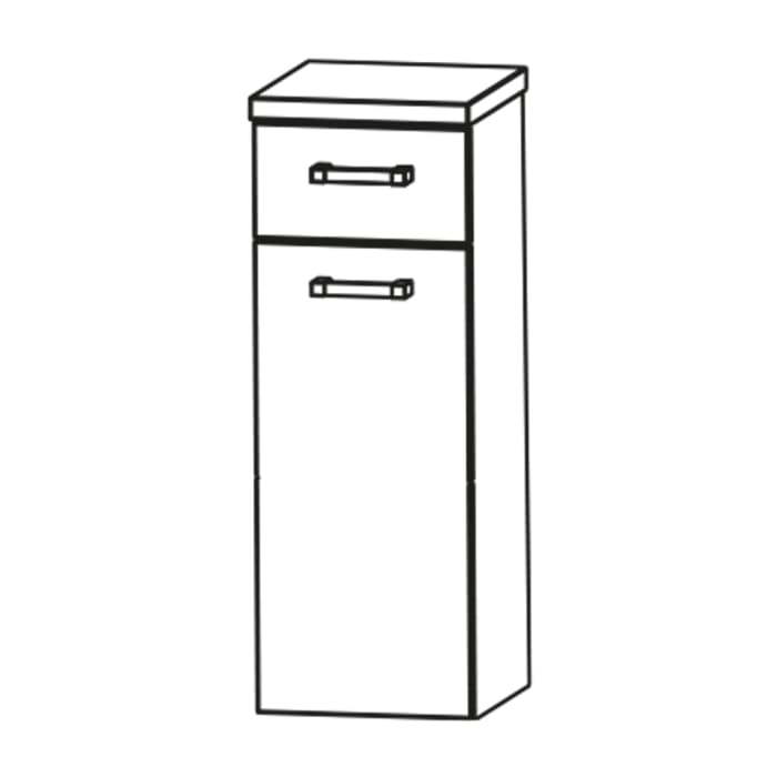 Puris b • brace Highboard 30 x 30 x 82,8 cm mit 1 Schubkasten und 1 Wäschekippe