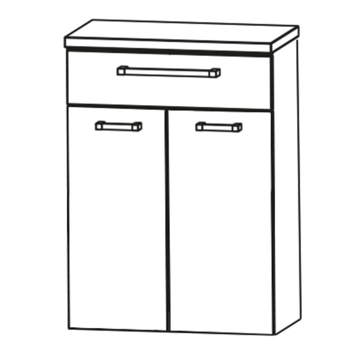 Puris b • brace Highboard 60 x 30 x 82,8 cm mit 1 Schubkasten und 1 Wäschekippe