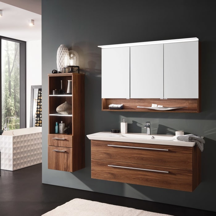 Puris b • brace Waschtisch-Set 126 cm mit Keramik-Doppelwaschtisch Valencia