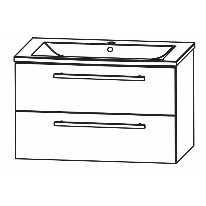 Puris b • brace Waschtisch-Set 80 cm mit Keramik-Einzelwaschtisch Villeroy & Boch Venticello mit CeramicPlus