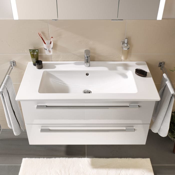 Puris b • brace Waschtisch-Set 80 cm mit Keramik-Einzelwaschtisch Villeroy & Boch Venticello