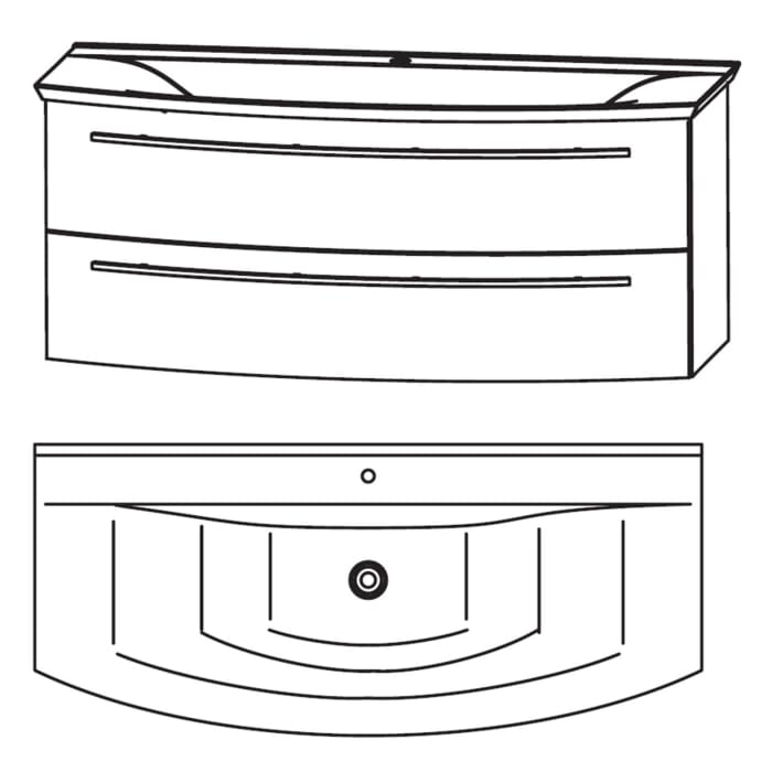 Puris b • bright Waschtisch-Set 122,9 cm mit 2 Auszügen