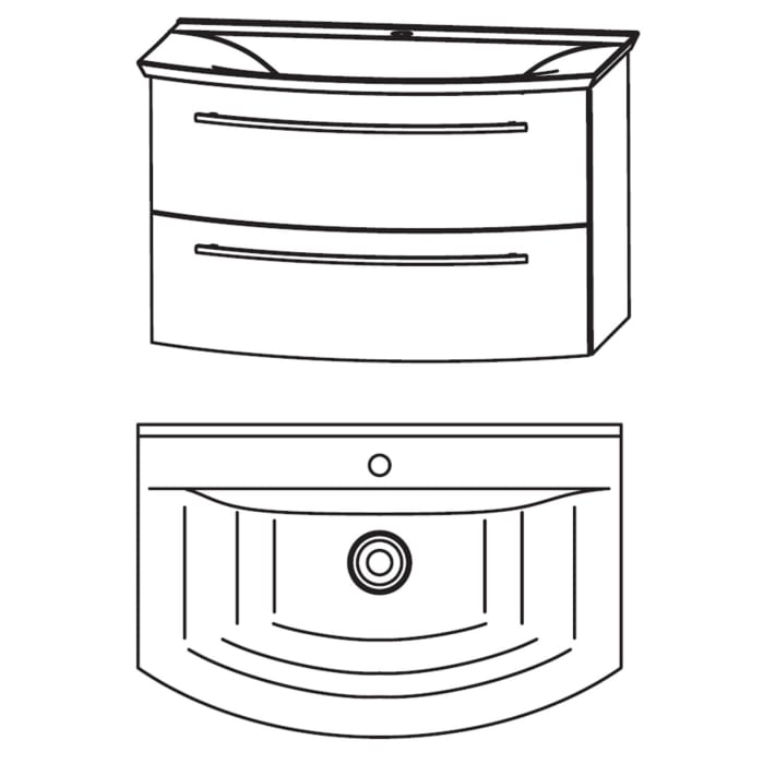 Puris b • bright Waschtisch-Set 82,9 cm mit 2 Auszügen