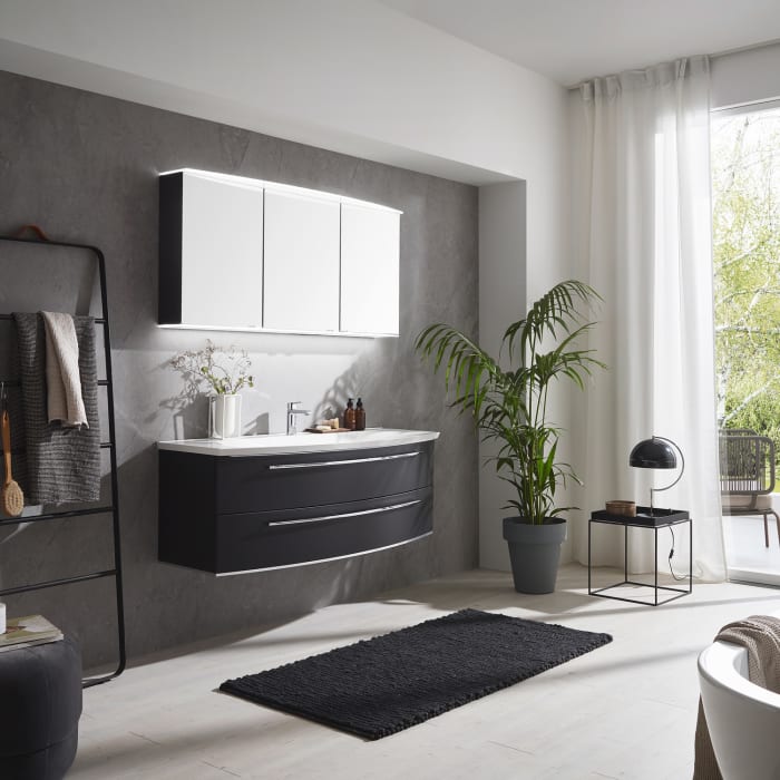 Puris b • bright Dekorplatte mit Chromkante 119,4 cm, rund