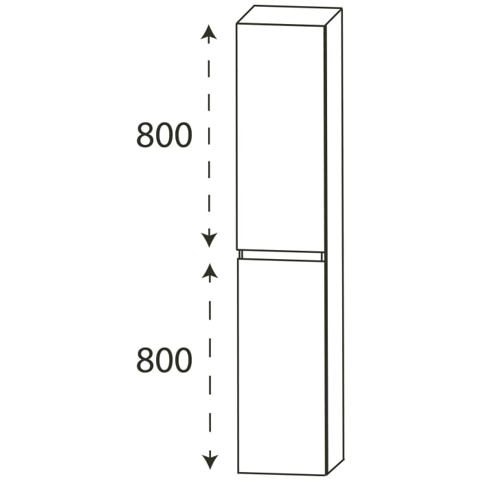 Puris b • essence Hochschrank 30 x 30 x 163 cm mit 2 Türen und Anschlag links, Griff 341