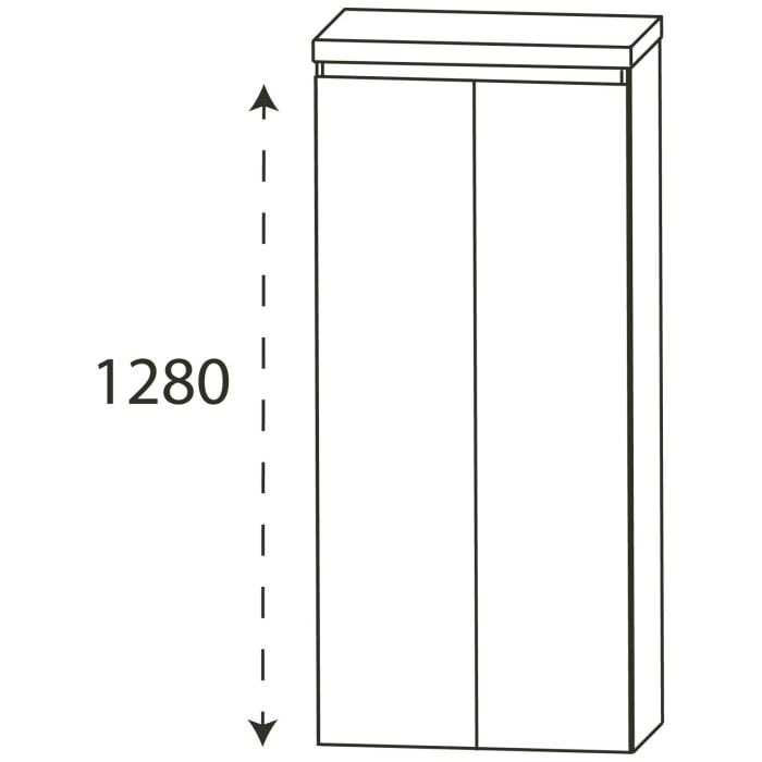 Puris b • essence Mittelschrank 60,2 x 30 x 135 cm mit 2 Türen, Griff 342