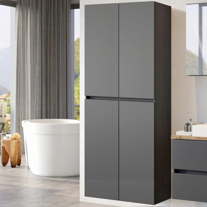 Puris b • essence Hochschrank 60 x 30 x 163 cm mit 4 Türen, Griff 342