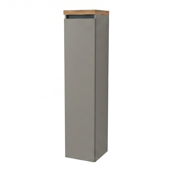 Puris b • essence Mittelschrank 30,2 x 30 x 135 cm mit 1 Tür, Anschlag links, 2 Innenschubkästen, Griff 341