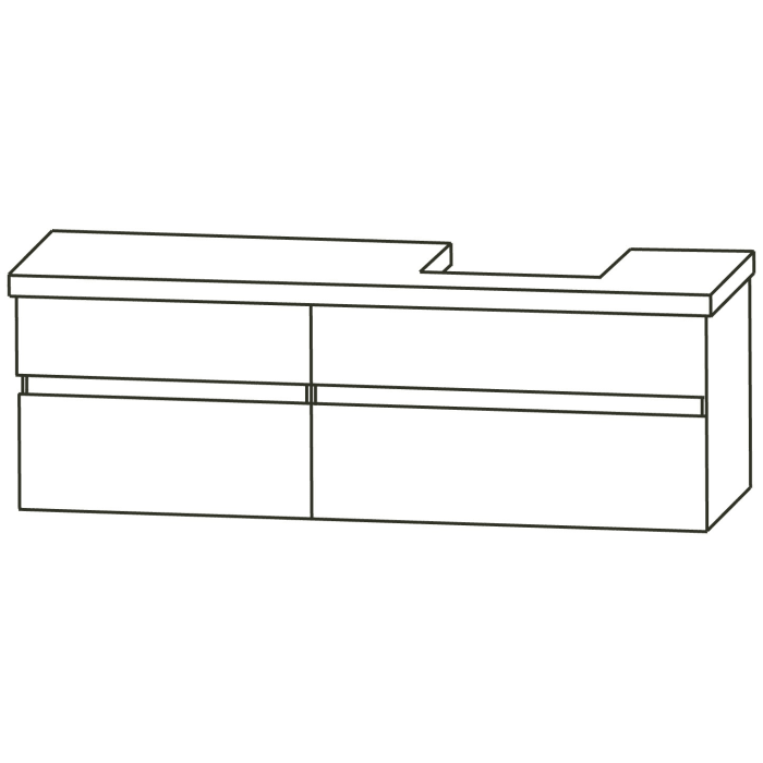 Puris b • essence Set mit Waschtischunterschrank rechts, Unterschrank und Waschtischplatte 161,2 cm, Griff 341
