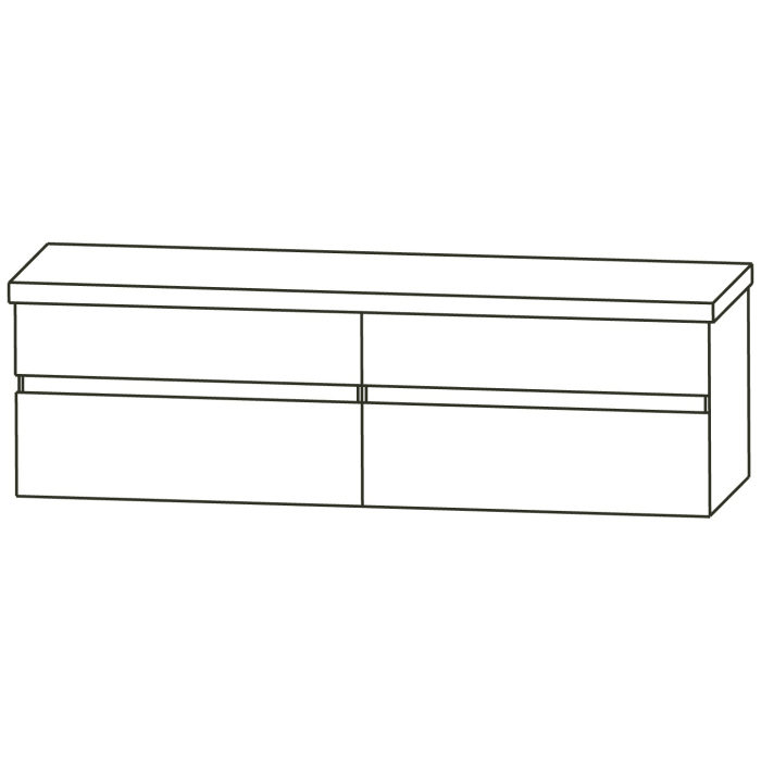 Puris b • essence Set mit 2 Waschtischunterschränken und Waschtischplatte 161,2 cm, mit LED-Beleuchtung, Griff 341