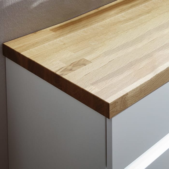 Puris b • essence Set mit Waschtischunterschrank rechts, Unterschrank und Waschtischplatte 161,2 cm, Griff 342