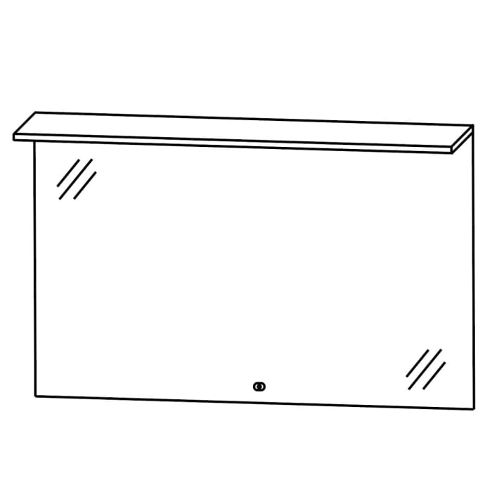 Puris b • straight Badspiegel 120 cm mit LED-Flächenleuchte