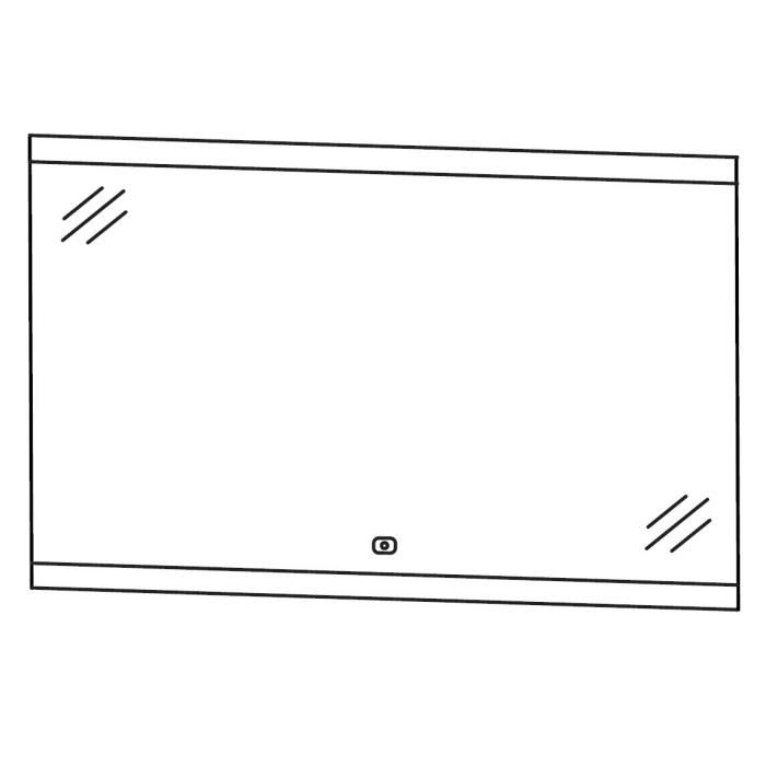 Puris b • straight Badspiegel 120 cm mit LED-Acrylstreifen oben und unten