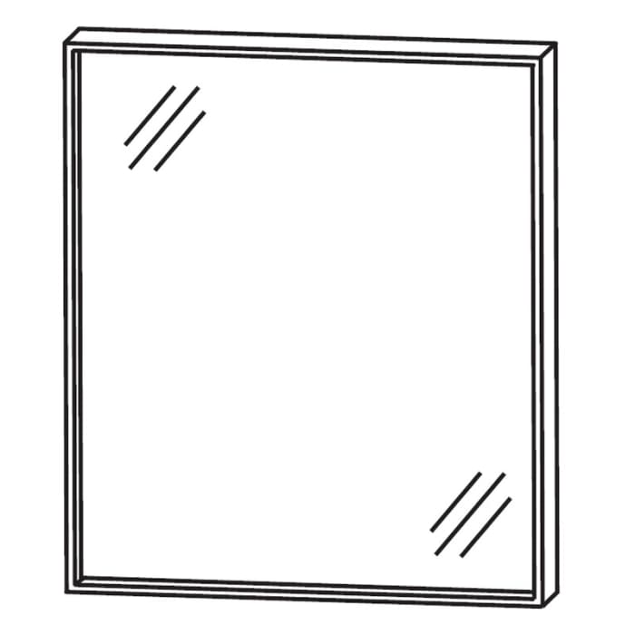 Puris b • straight Badspiegel 60 cm mit LED-Flächenleuchte in weiß matt lackiert