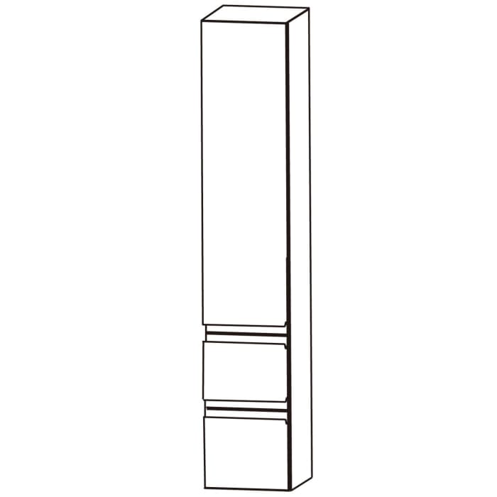 Puris b • straight Hochschrank 30 x 30 x 160 cm, mit 2 Auszügen und 1 Tür, Anschlag links