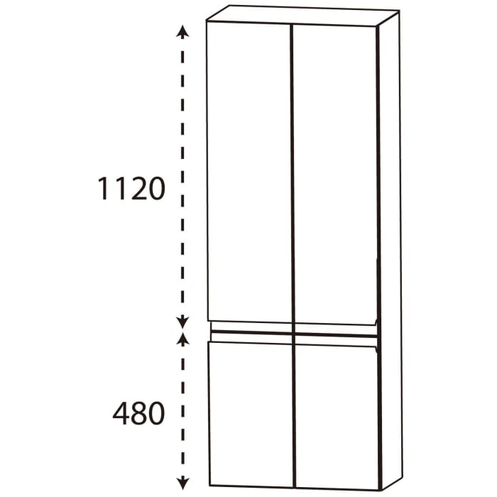 Puris b • straight Hochschrank 60 x 30 x 160 cm, mit 4 Türen
