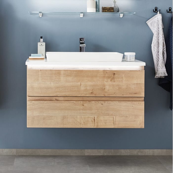 Puris b • straight Waschtischunterschrank 120 cm mit 2 Auszügen