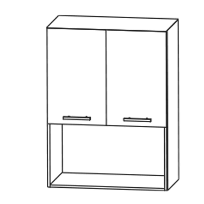 Puris c!mano Highboard 60 cm mit 2 Türen und 1 offenem Fach, Griff 339