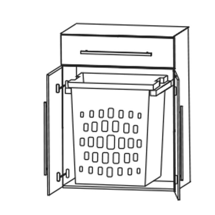 Puris c!mano Highboard 60 cm mit 1 Schubkasten und Wäscheauszug, Griff 329