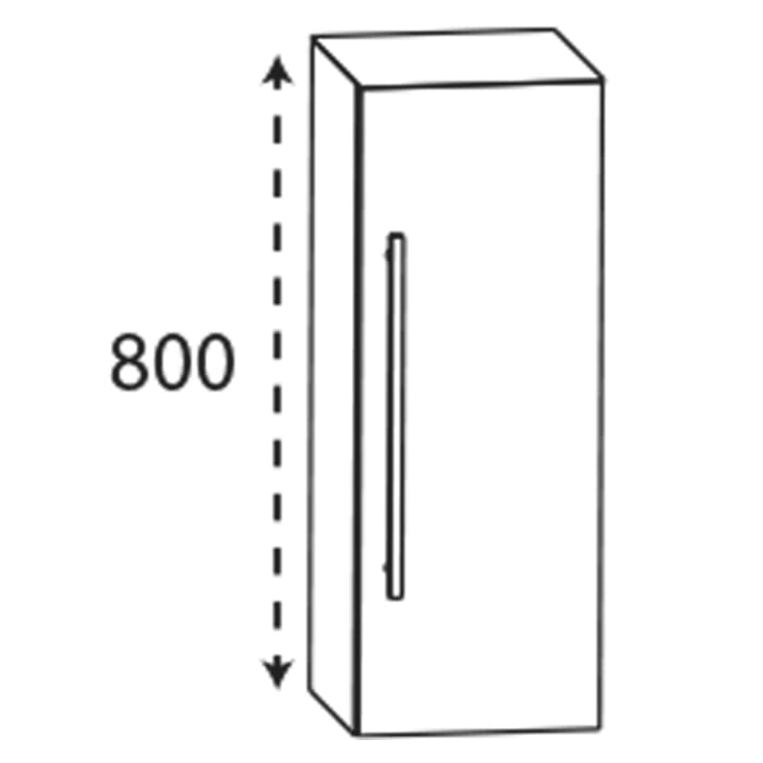 Puris c!mano Highboard 40 cm mit 1 Tür, Anschlag rechts, Griff 338
