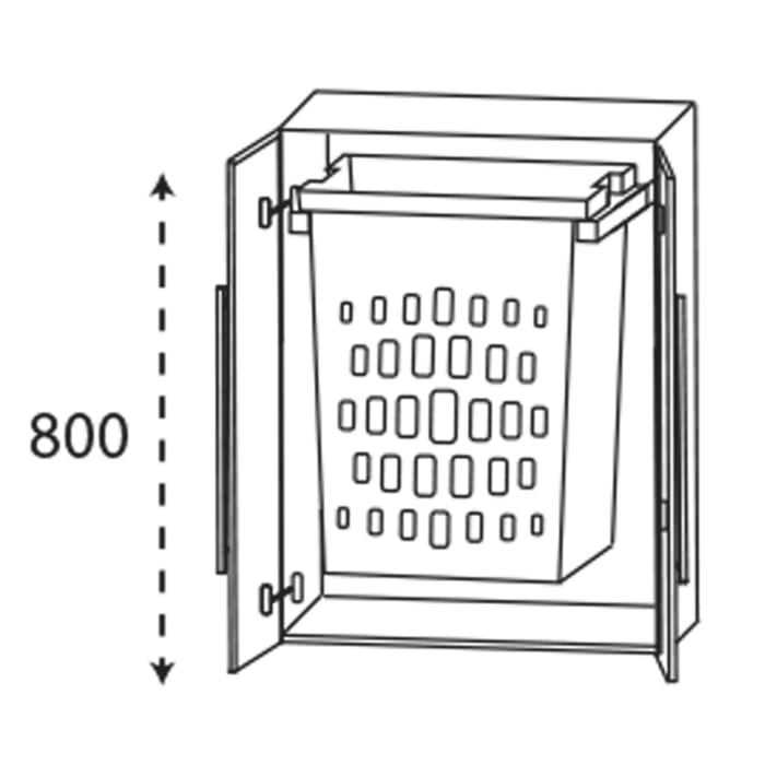Puris c!mano Highboard 60 cm mit Wäscheauszug, Griff 289