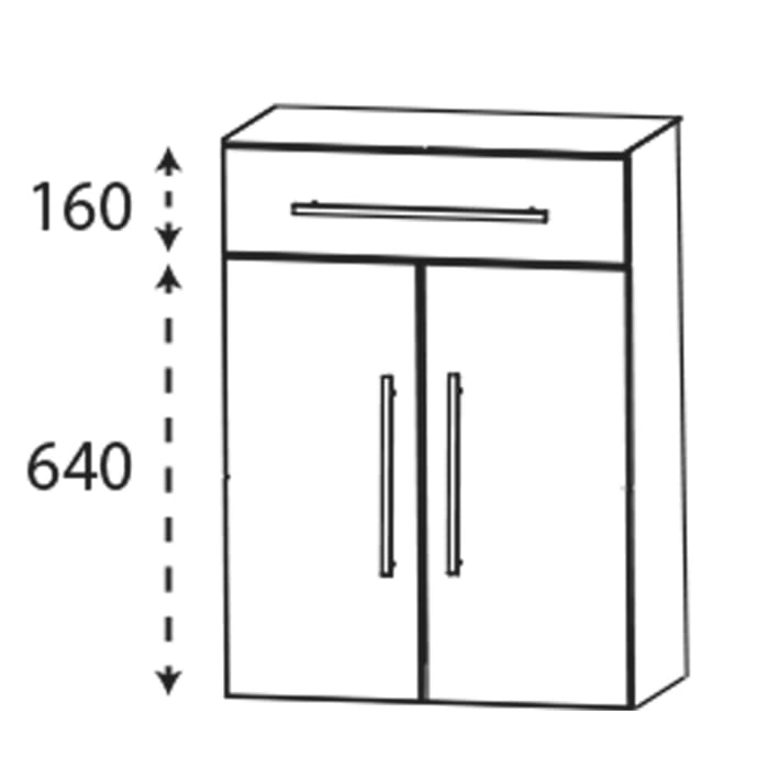 Puris c!mano Highboard 60 cm mit 2 Türen und 1 Schubkasten, Griff 359