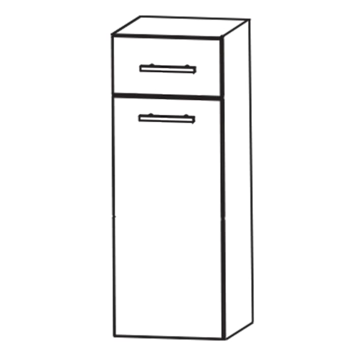 Puris c!mano Highboard 40 cm mit 1 Schubkasten und Wäschekippe, Griff 289