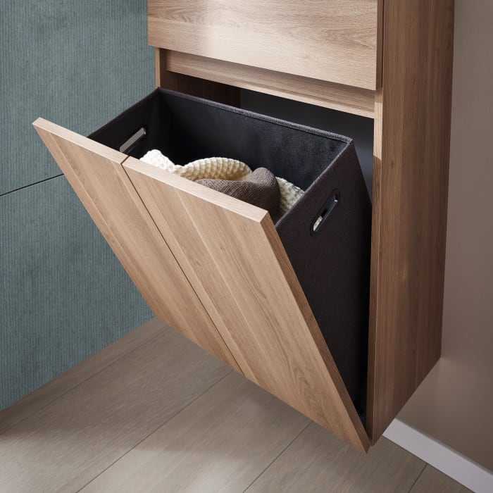 Puris c!mano Highboard 60 cm mit 1 Schubkasten und Wäschekippe, Griff 329