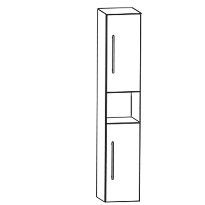 Puris c!mano Hochschrank 30 cm mit 2 Türen, Anschlag rechts und 1 offenem Fach, Griff 289