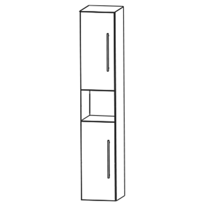 Puris c!mano Hochschrank 40 cm mit 2 Türen, Anschlag links und 1 offenem Fach, Griff 339