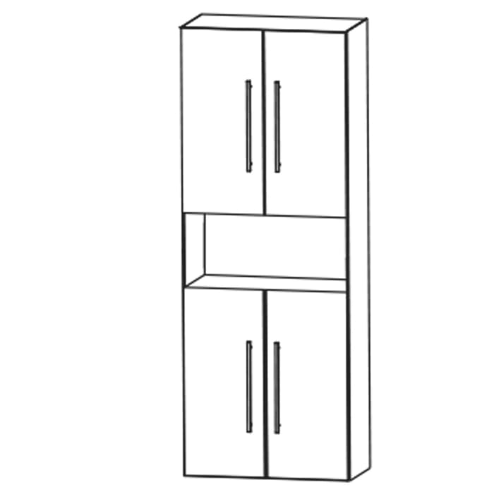 Puris c!mano Hochschrank 60 cm mit 4 Türen und 1 offenem Fach, Griff 339