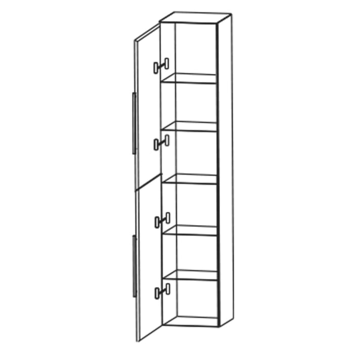 Puris c!mano Hochschrank 30 cm mit 2 verlaschten Türen, Anschlag links, Griff 339
