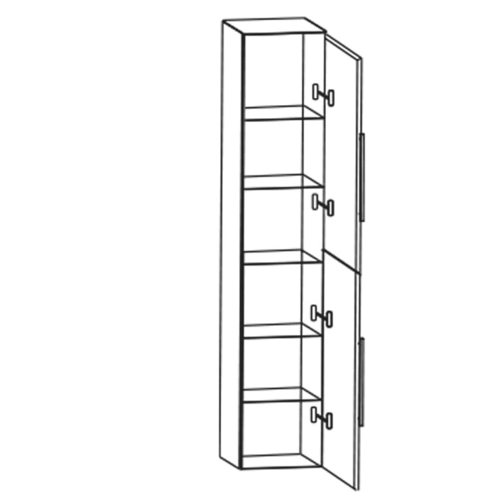 Puris c!mano Hochschrank 40 cm mit 2 verlaschten Türen, Anschlag rechts, Griff 329