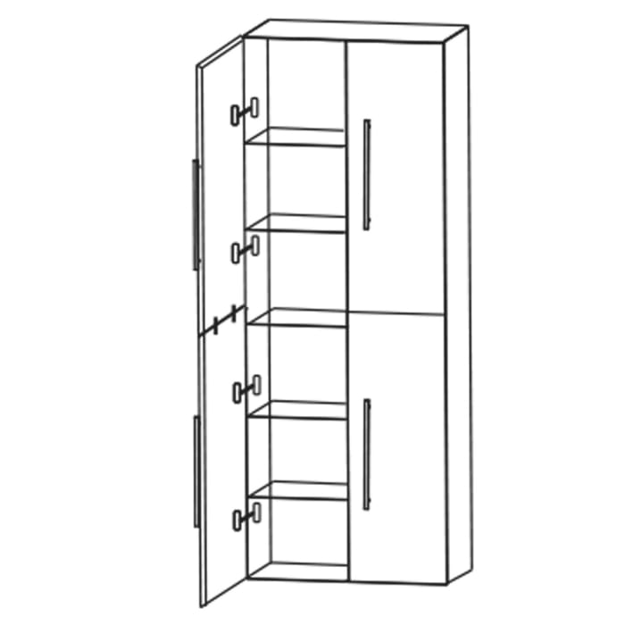 Puris c!mano Hochschrank 60 cm mit 2 x 2 verlaschten Türen, Griff 359