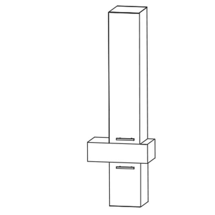 Puris c!mano Hochschrank 60 cm mit 1 Tür, Anschlag links, 1 Schubkasten, 1 Auszug, Griff 329