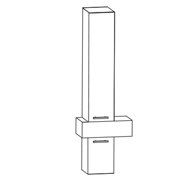 Puris c!mano Hochschrank 60 cm mit 1 Tür, Anschlag rechts, 1 Schubkasten, 1 Auszug, Griff 329