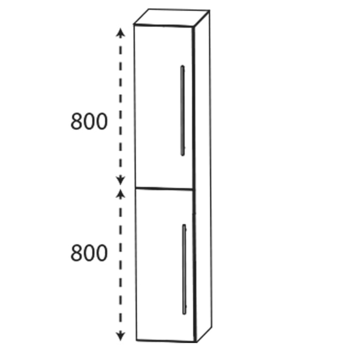 Puris c!mano Hochschrank 30 cm mit 2 Türen, Anschlag links, Griff 339