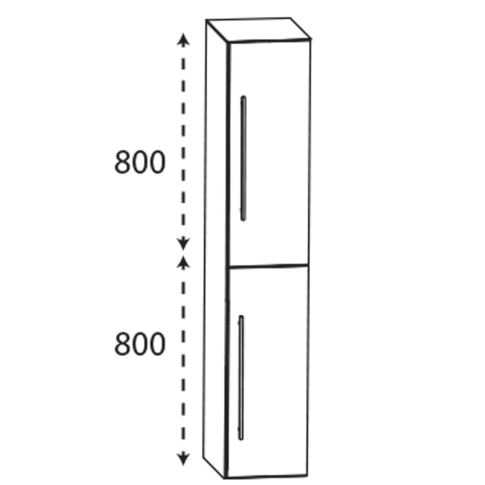 Puris c!mano Hochschrank 30 cm mit 2 Türen, Anschlag rechts, Griff 329