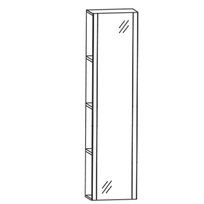 Puris c!mano Hochschrankregal 40 cm mit Spiegeltür, Türanschlag rechts