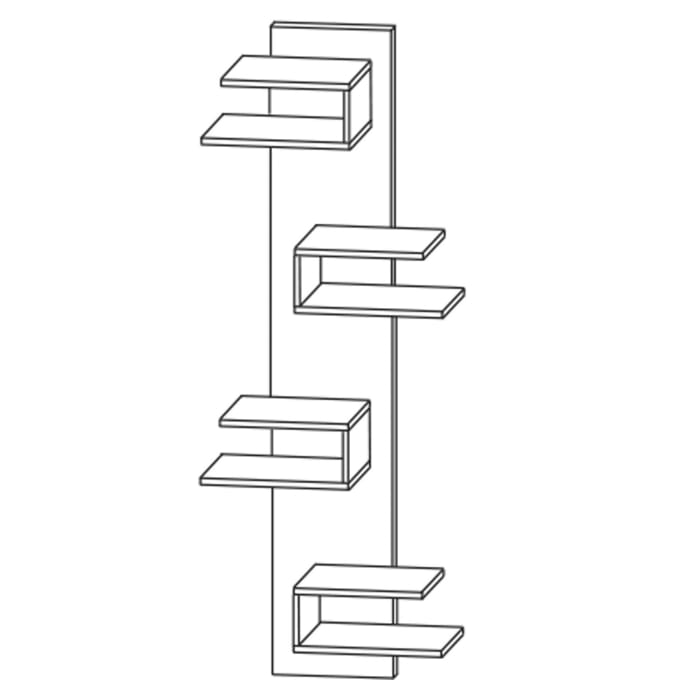 Puris c!mano Hochschrankregal 30 cm mit 4 überstehenden Fächern