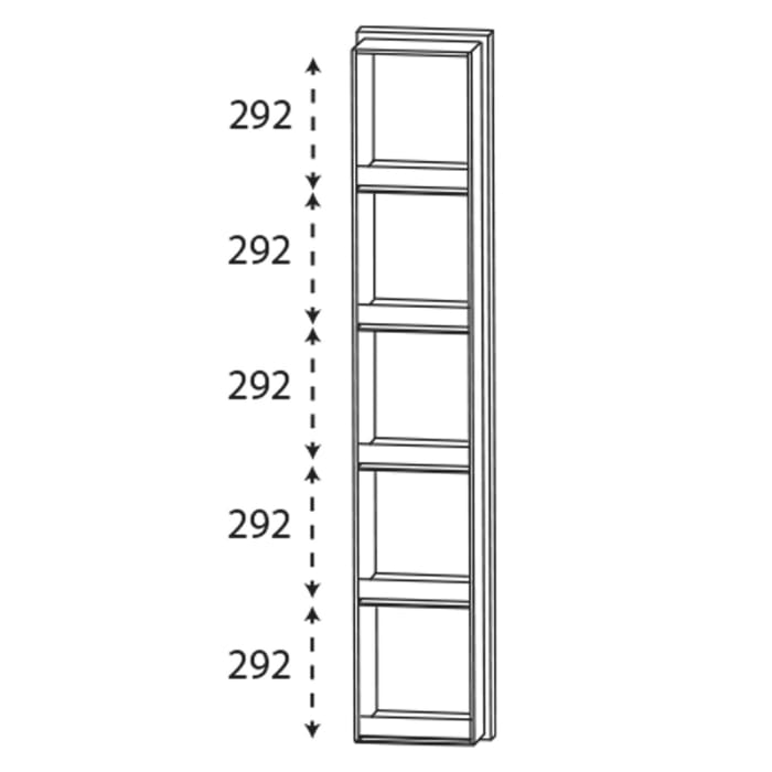 Puris c!mano Hochschrankregal 30 cm mit 5 Fächern, Frontblende in Korpusfarbe