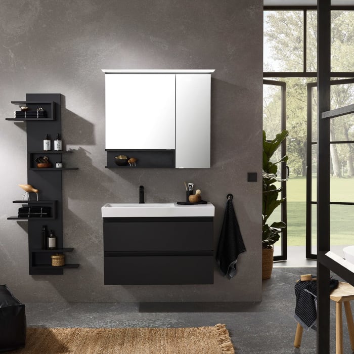 Puris c!mano Hochschrankregal 30 cm mit 4 überstehenden Fächern