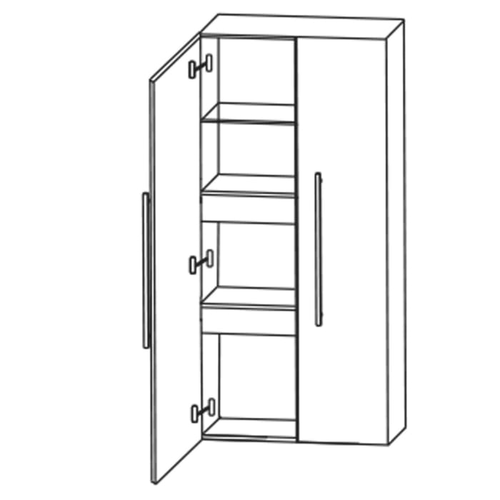 Puris c!mano Mittelschrank 60 cm mit 2 Türen und 2 Innenschubkästen, Griff 289