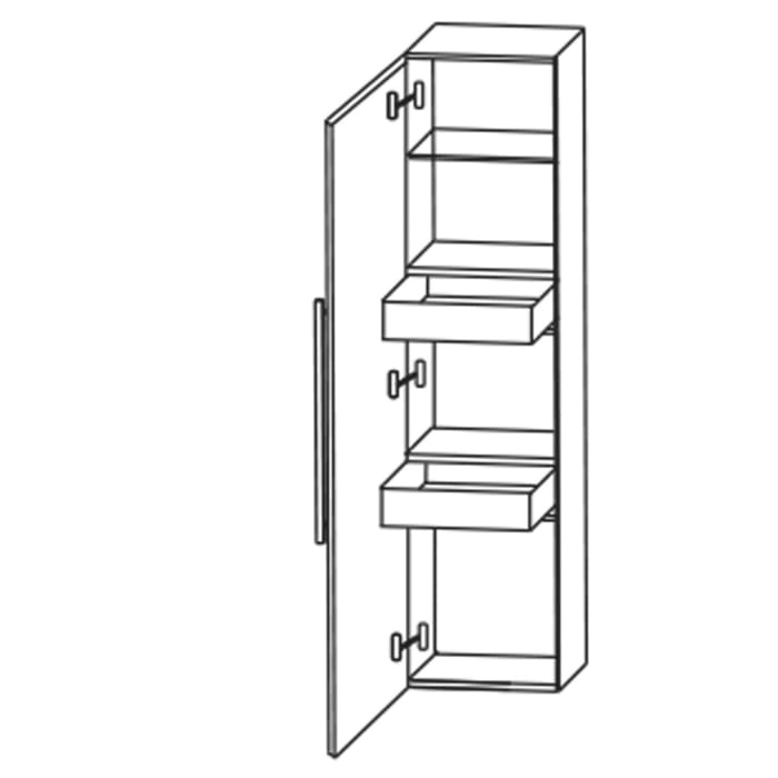 Puris c!mano Mittelschrank 40 cm mit 1 Tür, Anschlag links und 2 Innenschubkästen, Griff 289