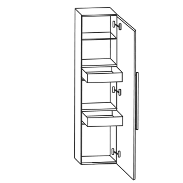 Puris c!mano Mittelschrank 40 cm mit 1 Tür, Anschlag rechts und 2 Innenschubkästen, Griff 289