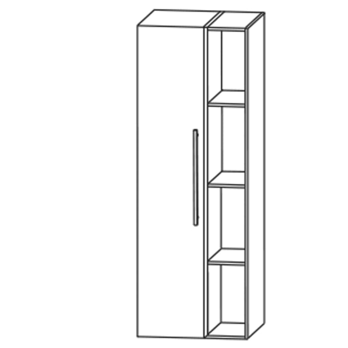 Puris c!mano Mittelschrank 50 cm mit 1 Tür, Anschlag links und offenem Regal Griff 289