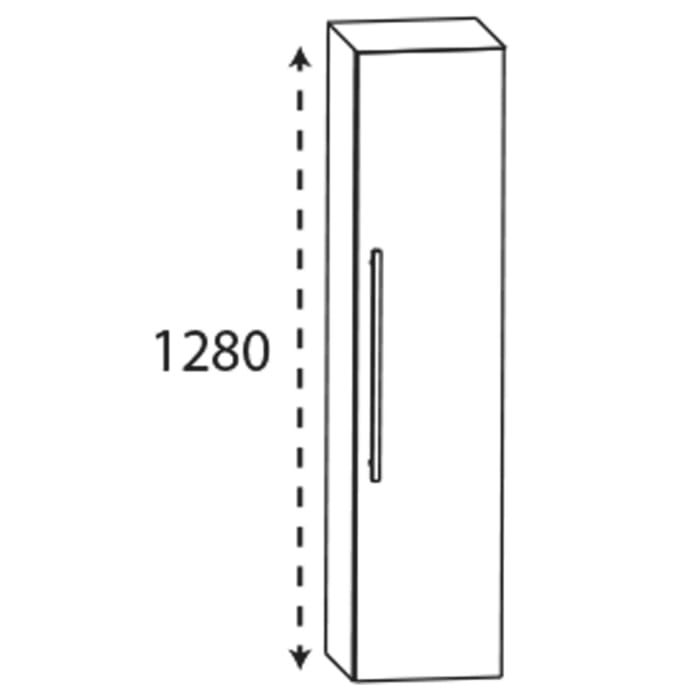 Puris c!mano Mittelschrank 30 cm mit 1 Tür, Anschlag rechts, Griff 289