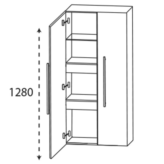 Puris c!mano Mittelschrank 60 cm mit 2 Türen und 2 Innenschubkästen, Griff 338